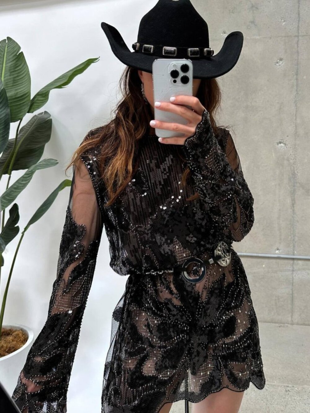 12th Tribe Amber Nights Black Beaded Mini Dress Size MM